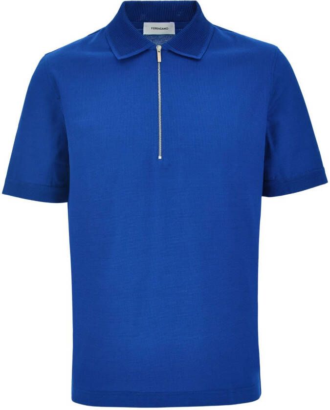 Ferragamo Poloshirt met logoprint Blauw
