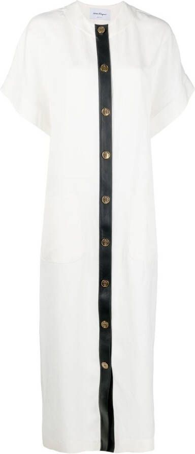 Ferragamo Maxi-jurk met korte mouwen Wit