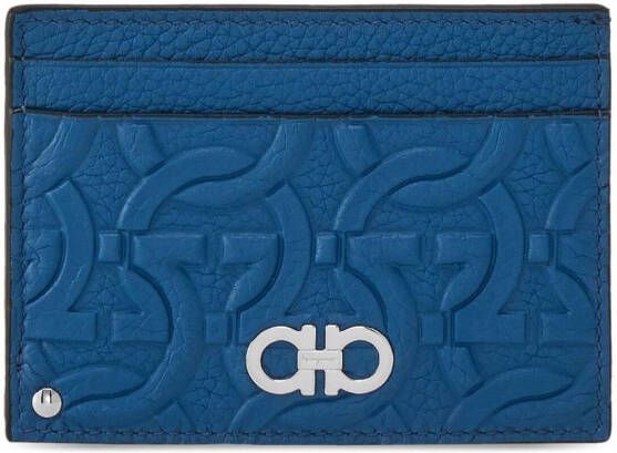 Ferragamo Pasjeshouder met logo-reliëf Blauw