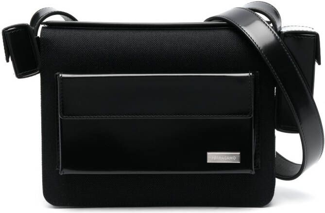 Ferragamo Schoudertas met meerdere zakken Zwart