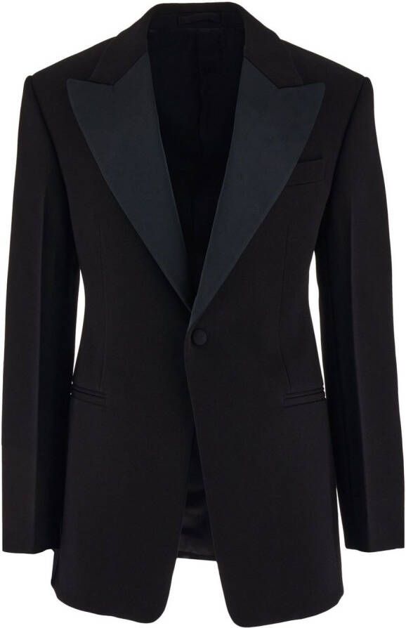 Ferragamo Smoking blazer met enkele rij knopen Zwart