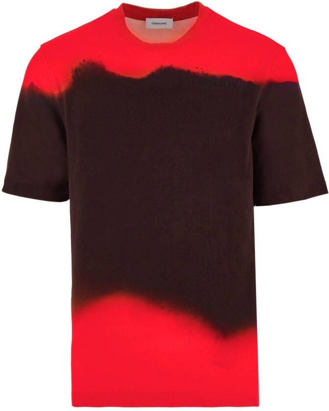 Ferragamo T-shirt met colourblocking Rood