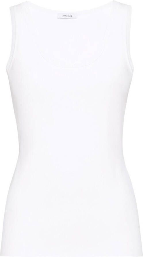 Ferragamo Tanktop met diepe ronde hals Wit