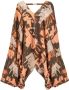 Ferragamo Wikkelrok met palmprint Oranje - Thumbnail 1