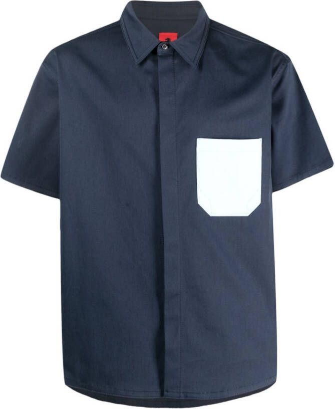 Ferrari Overhemd met contrasterende zak Blauw