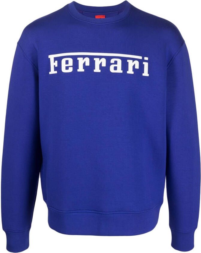 Ferrari Sweater met geborduurd logo Blauw