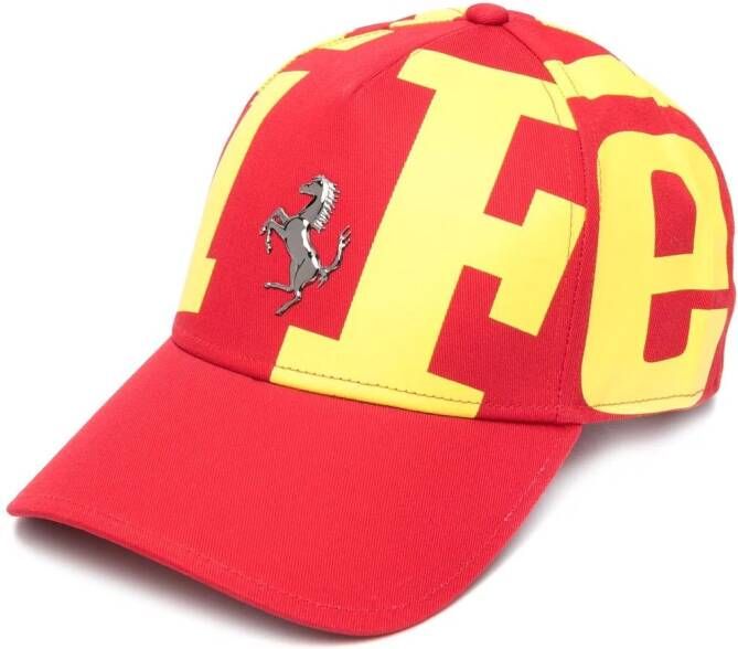Ferrari Honkbalpet met logoprint Rood