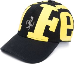 Ferrari Honkbalpet met logoprint Zwart