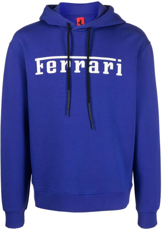Ferrari Hoodie met logoprint Blauw