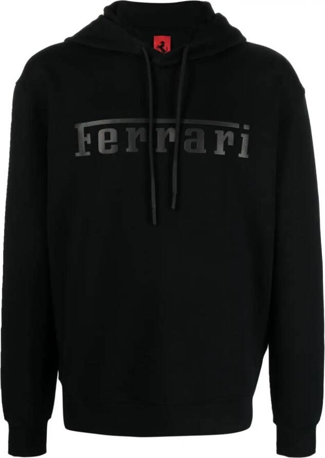 Ferrari Hoodie met logoprint Zwart