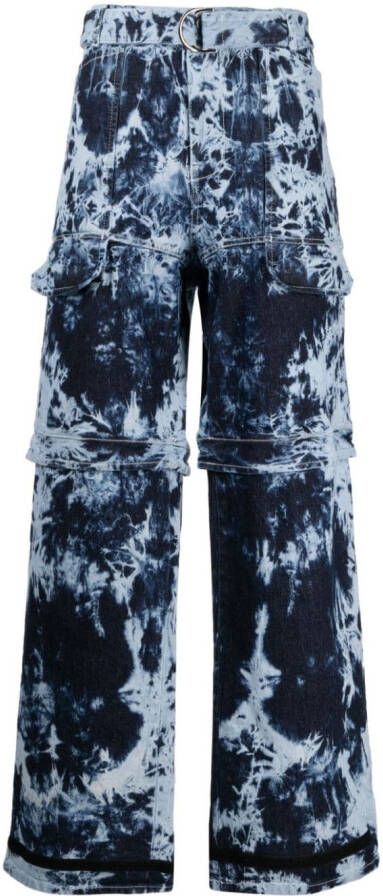 Ferrari Jeans met tie-dye print Blauw