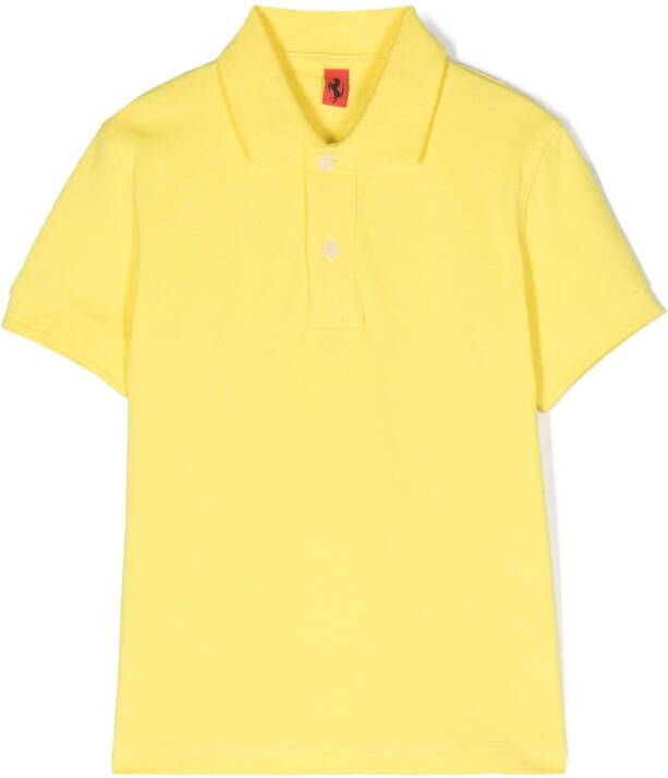 Ferrari Kids Poloshirt met geborduurd logo Geel