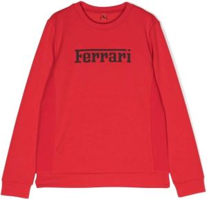 Ferrari Kids Sweater met logoprint Rood