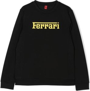 Ferrari Kids Sweater met logoprint Zwart