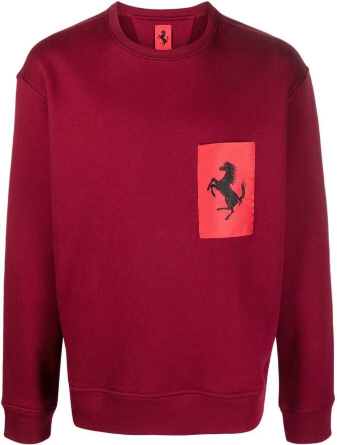 Ferrari Sweater met logoprint Rood