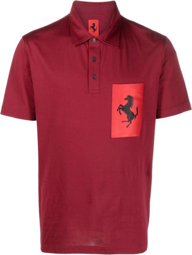 Ferrari Poloshirt met logoprint Rood