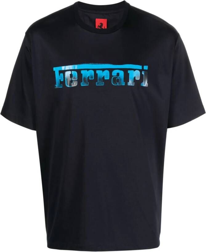 Ferrari T-shirt met logoprint Blauw