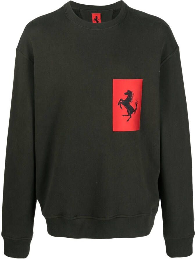 Ferrari Sweater met logoprint Groen