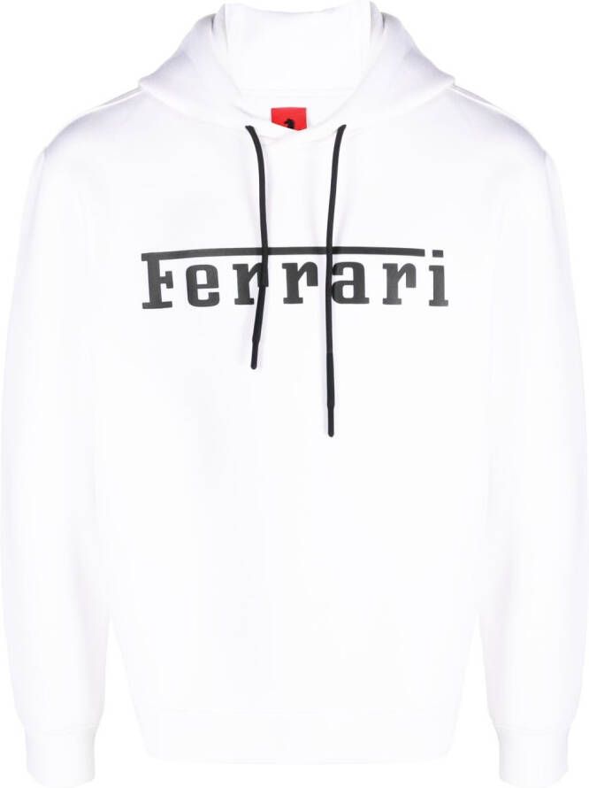 Ferrari Hoodie met logoprint Wit
