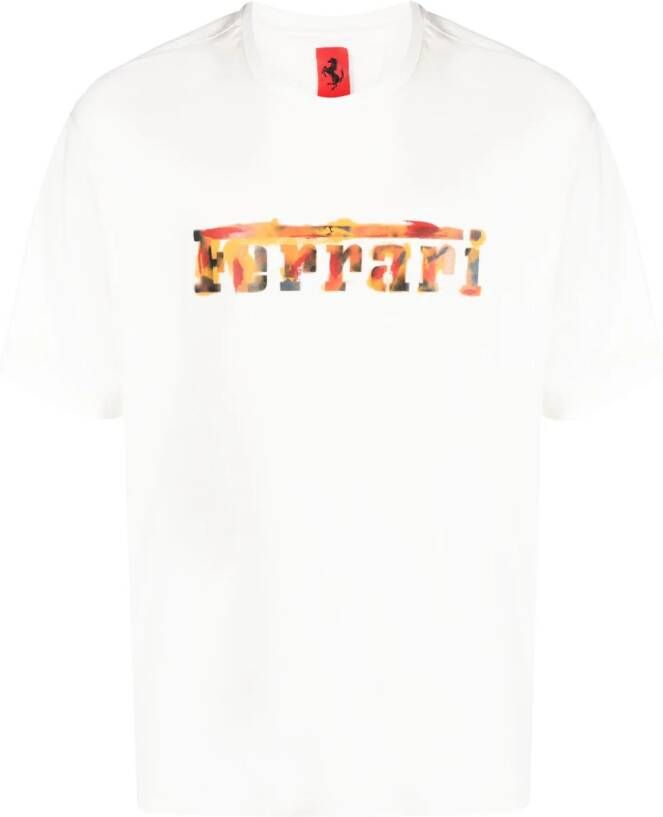 Ferrari T-shirt met logo Wit
