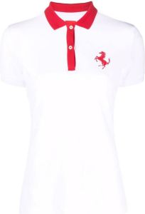 Ferrari Poloshirt met logoprint Wit