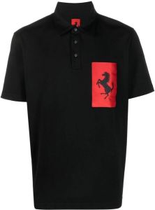 Ferrari Poloshirt met paardenpatch Zwart