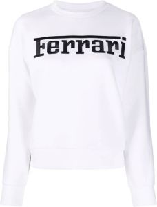 Ferrari Sweater met geborduurd logo Wit