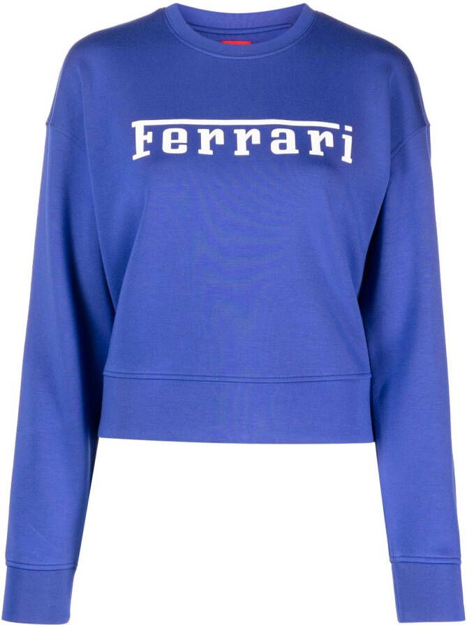 Ferrari Sweater met logoprint Blauw