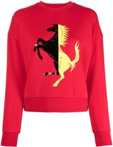 Ferrari Sweater met logoprint Rood