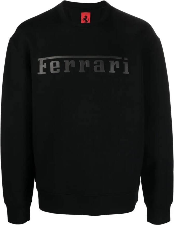 Ferrari Sweater met logoprint Zwart