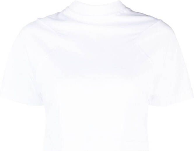 Ferrari T-shirt met geborduurd logo Wit
