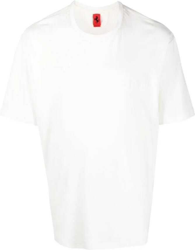 Ferrari T-shirt met logo-reliëf Wit