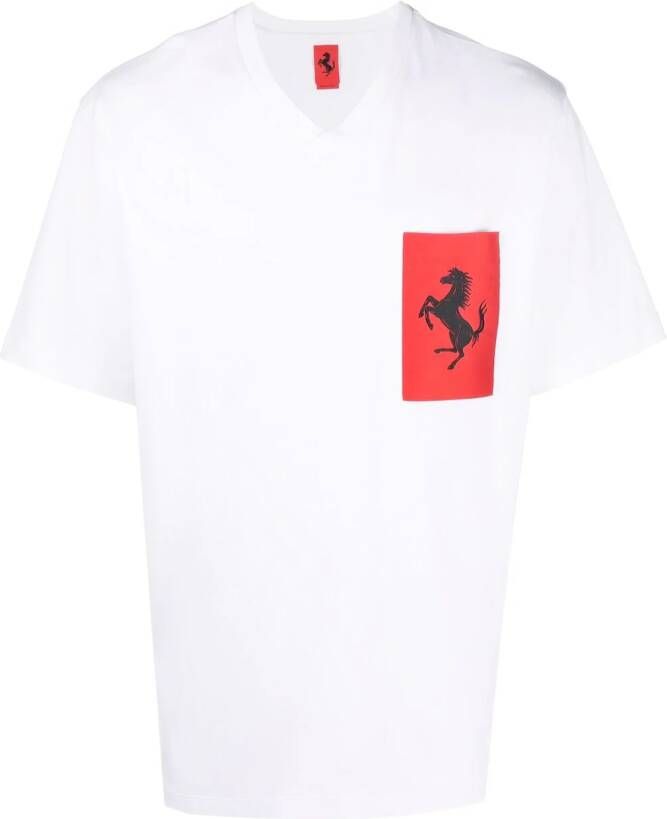Ferrari T-shirt met logopatch Wit