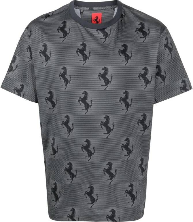Ferrari T-shirt met logoprint Grijs