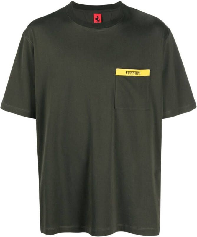 Ferrari T-shirt met logoprint Groen