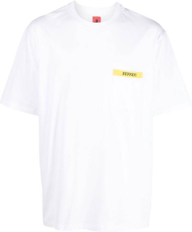 Ferrari T-shirt met logoprint Wit