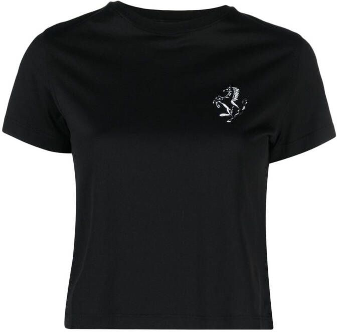 Ferrari T-shirt met logoprint Zwart