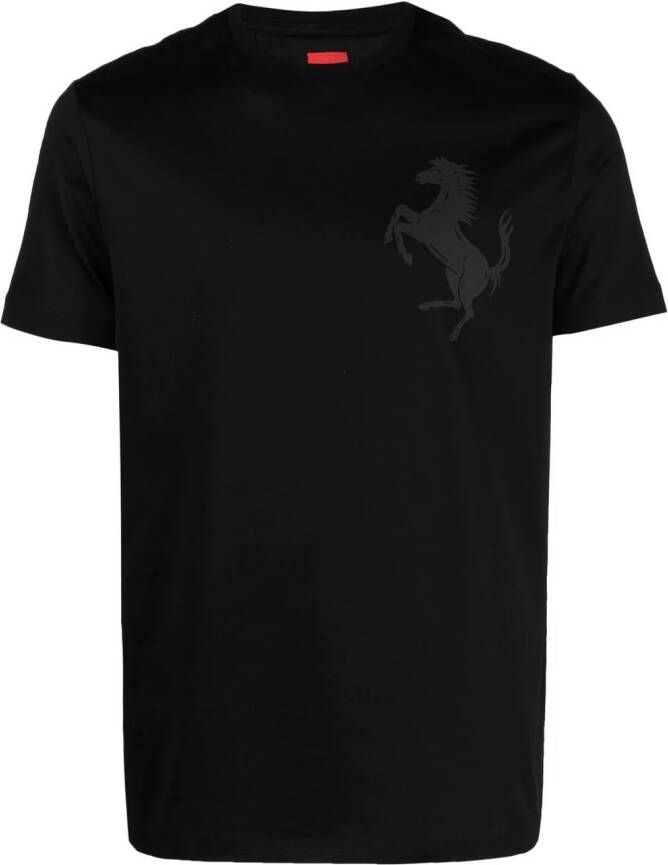 Ferrari T-shirt met logoprint Zwart