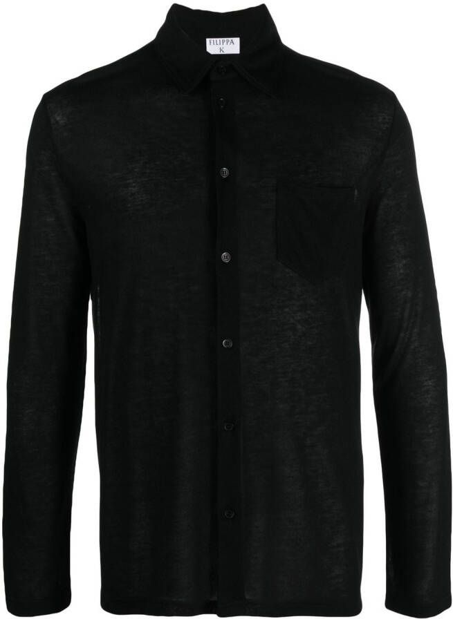Filippa K Button-up overhemd Zwart
