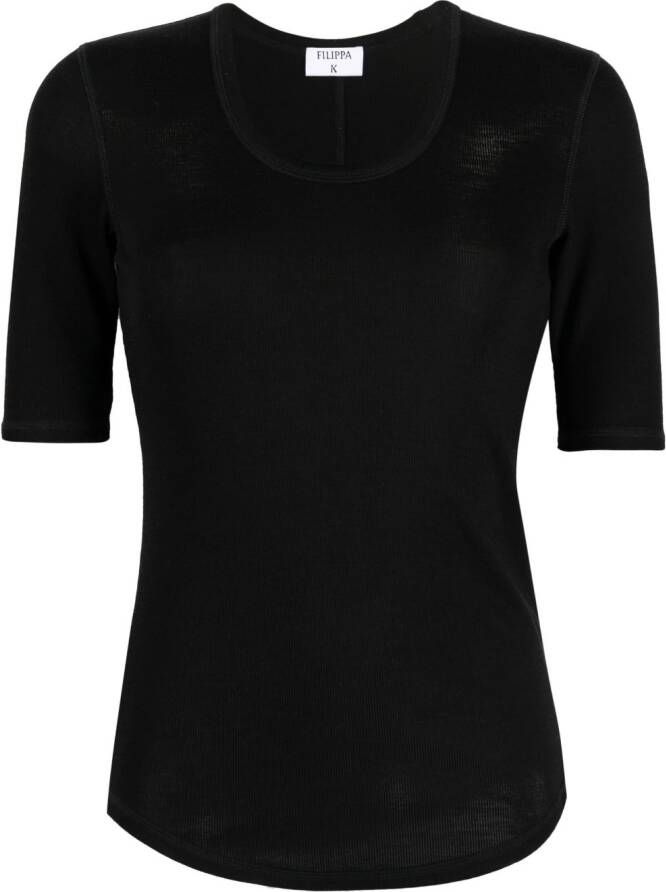 Filippa K stretch short-sleeve T-shirt Zwart
