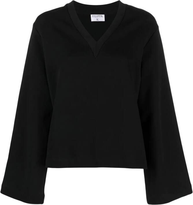Filippa K Sweater met V-hals Zwart