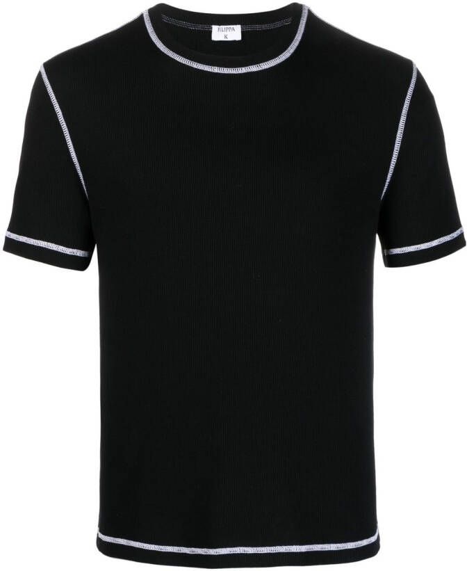 Filippa K T-shirt met contrasterend stiksel Zwart
