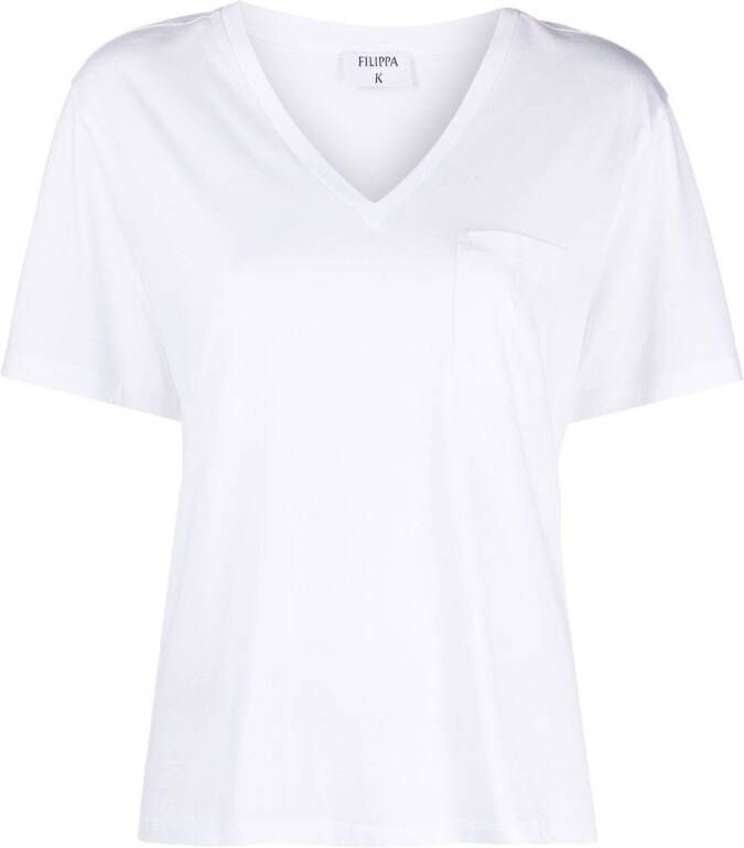 Filippa K T-shirt met V-hals Wit
