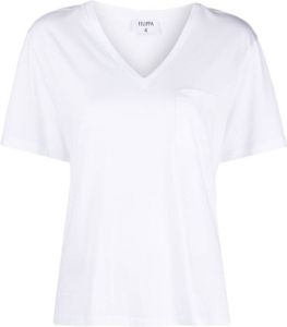 Filippa K T-shirt met V-hals Wit