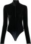 Filippa K zip-up velvet body Zwart - Thumbnail 1