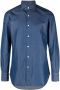 Finamore 1925 Napoli Denim overhemd Blauw - Thumbnail 1