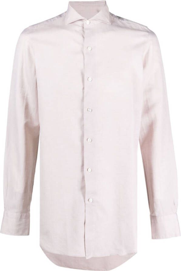 Finamore 1925 Napoli Geruit overhemd Beige