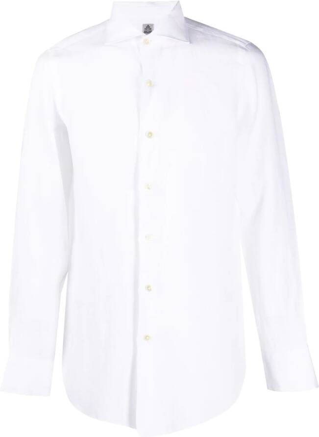 Finamore 1925 Napoli Linnen overhemd Wit
