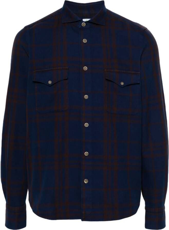 Finamore 1925 Napoli Madison katoenen overhemd Blauw