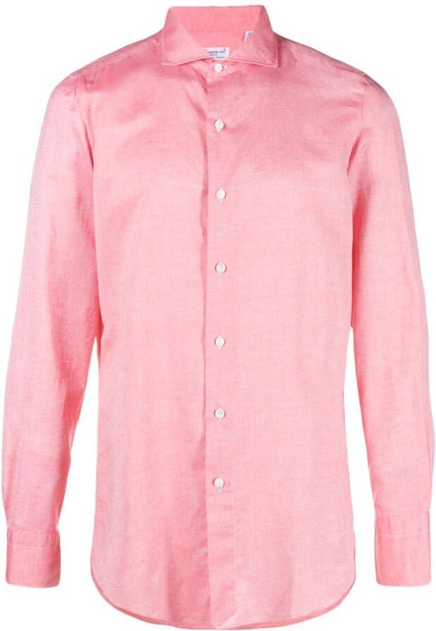 Finamore 1925 Napoli Overhemd met lange mouwen Roze
